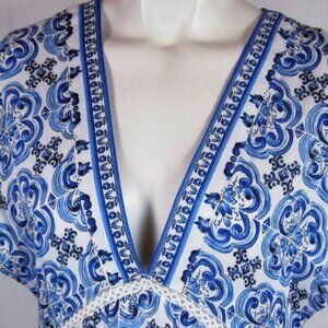 Love Riche Floral Blue White Maxi